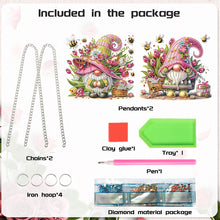 Load image into Gallery viewer, 2Pcs Flower Gnome Special Shape Diamond Painting Hanging Pendant for Wall Window