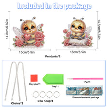 Load image into Gallery viewer, 2Pcs PET Special Shaped Cute Bee Diamond Painting Hanging Decorations Home Decor