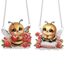 Load image into Gallery viewer, 2Pcs PET Special Shaped Cute Bee Diamond Painting Hanging Decorations Home Decor