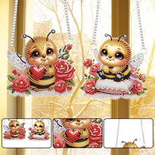 Load image into Gallery viewer, 2Pcs PET Special Shaped Cute Bee Diamond Painting Hanging Decorations Home Decor