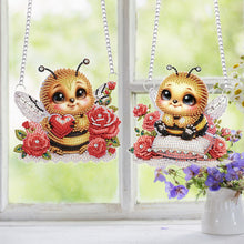 Load image into Gallery viewer, 2Pcs PET Special Shaped Cute Bee Diamond Painting Hanging Decorations Home Decor