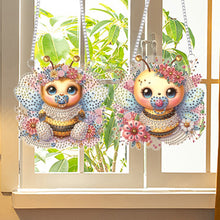 Load image into Gallery viewer, 2Pcs PET Special Shaped Cute Bee Diamond Painting Hanging Decorations Home Decor