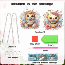 Load image into Gallery viewer, 2Pcs PET Special Shaped Cute Bee Diamond Painting Hanging Decorations Home Decor