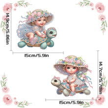 Load image into Gallery viewer, 2Pcs Special Shape Hat Girl 5D DIY Diamond Painting Dots Pendant for Wall Window