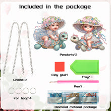 Load image into Gallery viewer, 2Pcs Special Shape Hat Girl 5D DIY Diamond Painting Dots Pendant for Wall Window