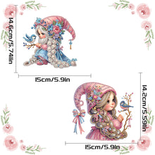 Load image into Gallery viewer, 2Pcs Special Shape Hat Girl 5D DIY Diamond Painting Dots Pendant for Wall Window