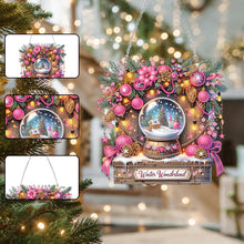 Load image into Gallery viewer, Wooden Special Shaped Christmas Crystal Ball Diamond Painting Hanging Home Decor