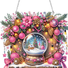 Load image into Gallery viewer, Wooden Special Shaped Christmas Crystal Ball Diamond Painting Hanging Home Decor