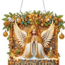 Load image into Gallery viewer, Wooden Special Shaped Christmas Angel Diamond Painting Hanging Home Decorations