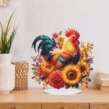 Load image into Gallery viewer, Acrylic Special Shaped Chicken Sunflower Table Top Diamond Painting Ornament