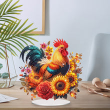 Load image into Gallery viewer, Acrylic Special Shaped Chicken Sunflower Table Top Diamond Painting Ornament