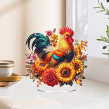 Load image into Gallery viewer, Acrylic Special Shaped Chicken Sunflower Table Top Diamond Painting Ornament