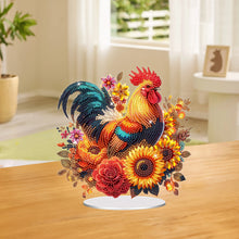 Load image into Gallery viewer, Acrylic Special Shaped Chicken Sunflower Table Top Diamond Painting Ornament