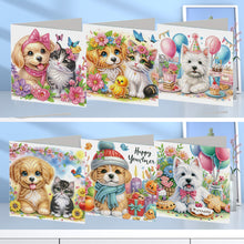 Load image into Gallery viewer, 6Pcs Ballet Animals Faith Diamond Birthday Blessing Card for Friend Family Lover