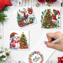 Load image into Gallery viewer, 6pcs Diamond Painting Greeting Cards Diamond Art Christmas Cards (Christmas A)