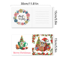 Load image into Gallery viewer, 6pcs Diamond Painting Greeting Cards Diamond Art Christmas Cards (Christmas Cat)