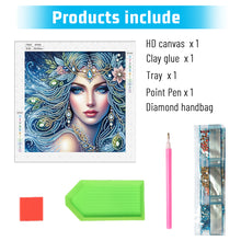 Load image into Gallery viewer, Diamond Painting - Partial Special Shaped - Exotic peacock girl Girl (30*30CM)