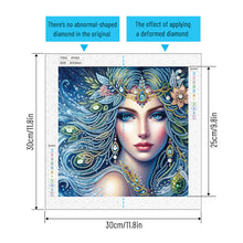 Load image into Gallery viewer, Diamond Painting - Partial Special Shaped - Exotic peacock girl Girl (30*30CM)