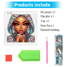 Load image into Gallery viewer, Diamond Painting - Partial Special Shaped - Exotic black girl (30*30CM)