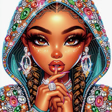 Load image into Gallery viewer, Diamond Painting - Partial Special Shaped - Exotic black girl (30*30CM)