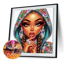 Load image into Gallery viewer, Diamond Painting - Partial Special Shaped - Exotic black girl (30*30CM)