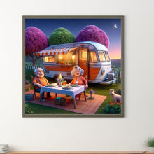 Load image into Gallery viewer, Diamond Painting - Full Round - Camping car old couple (40*40CM)