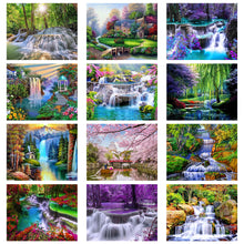 Load image into Gallery viewer, 12pcs Round Diamond Painting Set - Waterfall (40*30CM)