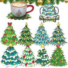 Load image into Gallery viewer, 8 Pcs DIY Diamond Painting Coasters Kits with Holder DIY Diamond Art Coaster Set