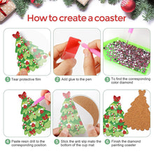 Load image into Gallery viewer, 8 Pcs DIY Diamond Painting Coasters Kits with Holder DIY Diamond Art Coaster Set