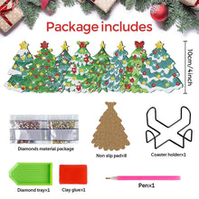 Load image into Gallery viewer, 8 Pcs DIY Diamond Painting Coasters Kits with Holder DIY Diamond Art Coaster Set