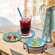 Load image into Gallery viewer, 9Pcs Wooden Christmas Cartoon Diamond Painting Coasters with Holder Gift for Mom