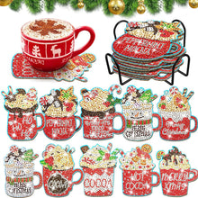 Load image into Gallery viewer, 10Pcs DIY Diamond Painting Coasters Kits with Holder DIY Diamond Art Coaster Set