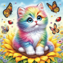 Load image into Gallery viewer, AB Diamond Painting - Full Round - Colored cats (40*40CM)
