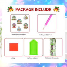 Load image into Gallery viewer, 6Pcs Christmas Diamond Painting Refrigerator Magnets Fridge Magnets Diamond Art