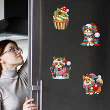 Load image into Gallery viewer, 6Pcs Christmas Diamond Painting Refrigerator Magnets Fridge Magnets Diamond Art