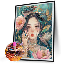 Load image into Gallery viewer, AB Diamond Painting - Full Round - Oriental classical girl and flowers and birds (40*50CM)