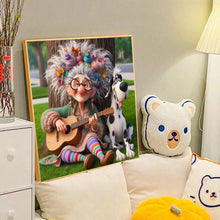 Load image into Gallery viewer, Diamond Painting - Full Round - Grandma playing guitar (40*40CM)