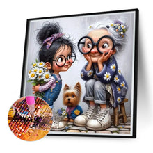 Load image into Gallery viewer, Diamond Painting - Full Round - Girl and grandma preparing surprise (40*40CM)