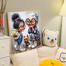 Load image into Gallery viewer, Diamond Painting - Full Round - Girl and grandma preparing surprise (40*40CM)