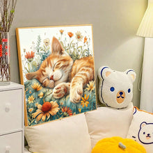 Load image into Gallery viewer, Diamond Painting - Full Round - Flower bush orange cat (40*40CM)