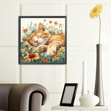 Load image into Gallery viewer, Diamond Painting - Full Round - Flower bush orange cat (40*40CM)