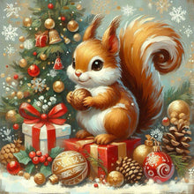 Load image into Gallery viewer, Diamond Painting - Full Round - Christmas squirrel (40*40CM)