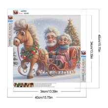 Load image into Gallery viewer, Diamond Painting - Full Round - Couple riding carriage at Christmas (40*40CM)
