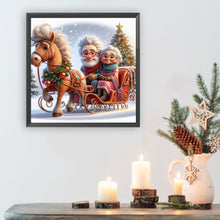 Load image into Gallery viewer, Diamond Painting - Full Round - Couple riding carriage at Christmas (40*40CM)