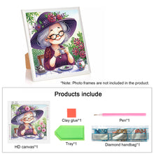 Load image into Gallery viewer, Diamond Painting - Partial Special Shaped - Cute grandma (30*30CM)