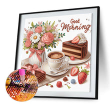 Load image into Gallery viewer, Diamond Painting - Partial Special Shaped - Good time and leisurely coffee break (30*30CM)