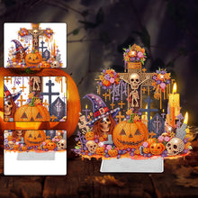 Load image into Gallery viewer, Halloween Pumpkin Cross Diamond Painting Tabletop Ornaments Kit Home Table Decor