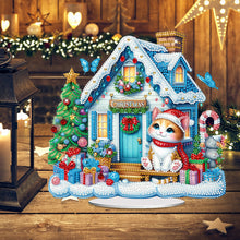 Load image into Gallery viewer, Acrylic Special Shaped Cartoon Christmas House Desktop Diamond Art Kits for Home