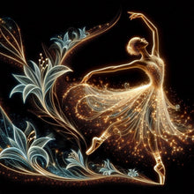 Load image into Gallery viewer, Diamond Painting - Full Round - Lily and dancing girl (40*40CM)