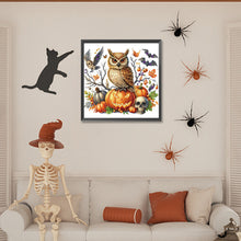 Load image into Gallery viewer, Diamond Painting - Partial Special Shaped - Owl and Pumpkin (30*30CM)